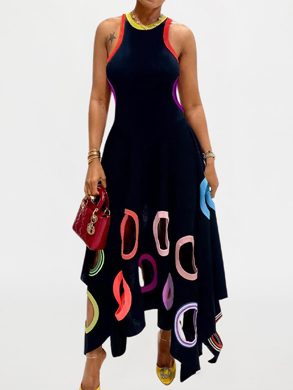 Printed Cut-out Dress
