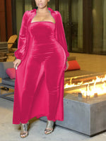 Velvet Jumpsuit & Duster Set