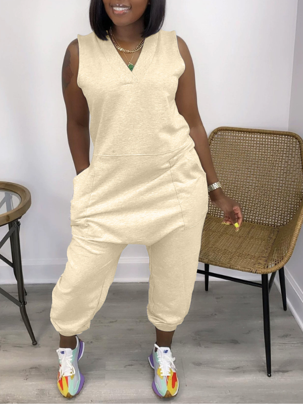 V-Neck Sleeveless Jumpsuit