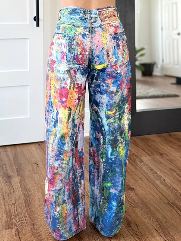Motionkiller Abstract Printed Straight Jeans