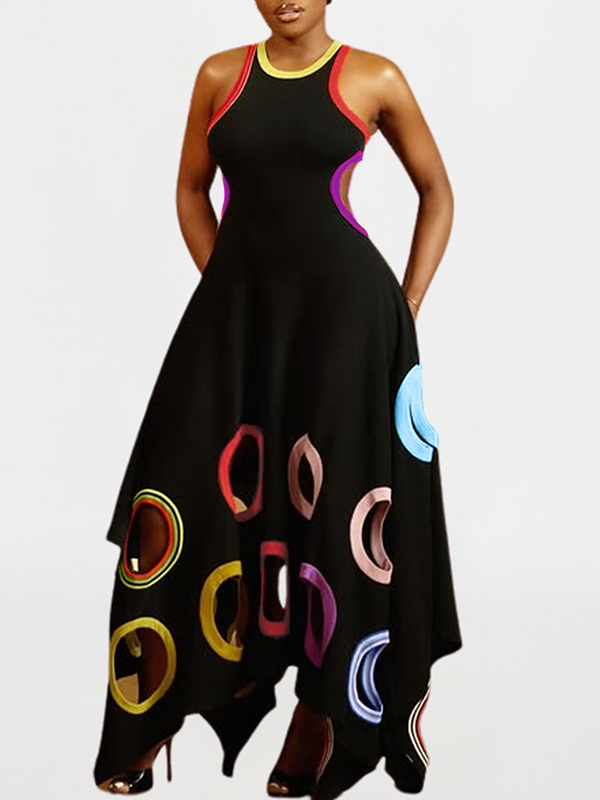 Printed Cut-out Dress