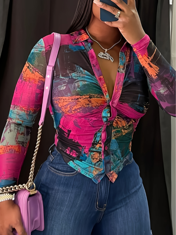 Printed Sheer Shirt