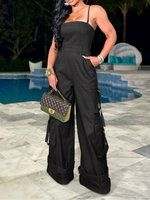 Gorgeousladie  Solid Cami Cargo Jumpsuit
