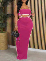 Gorgeousladie Bandeau Top & Suspender Skirt Set