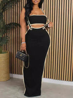 Gorgeousladie Bandeau Top & Suspender Skirt Set