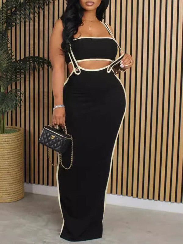 Gorgeousladie Bandeau Top & Suspender Skirt Set
