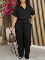 Gorgeousladie Solid Shirt & Pants Set