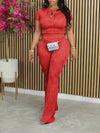 Gorgeousladie Solid Waved 2PC Set