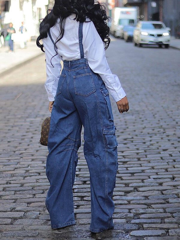 Cargo Denim Overalls