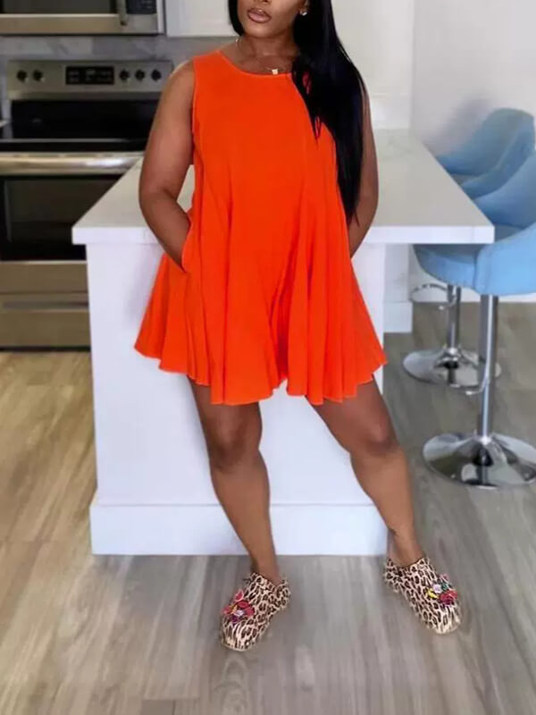 Gorgeousladie Solid Sleeveless Dress