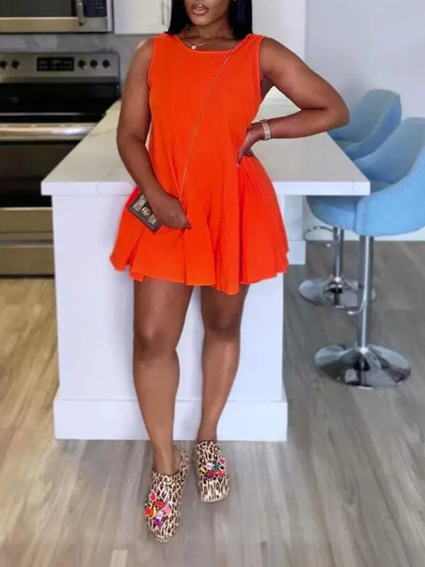 Gorgeousladie Solid Sleeveless Dress