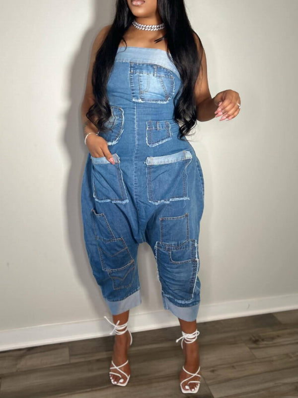 Strapless Denim Jumpsuit