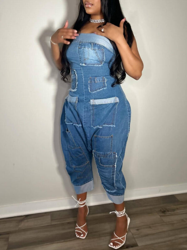 Strapless Denim Jumpsuit