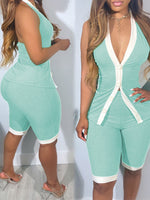 Gorgeousladie Halter Vest & Biker Shorts Set