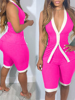 Gorgeousladie Halter Vest & Biker Shorts Set