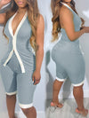 Gorgeousladie Halter Vest & Biker Shorts Set