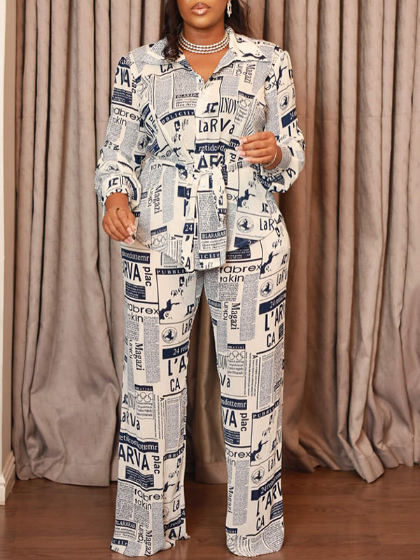 Gorgeousladie Printed Tied Shirt & Pants Set