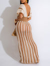Stripe Knit Skirt Set