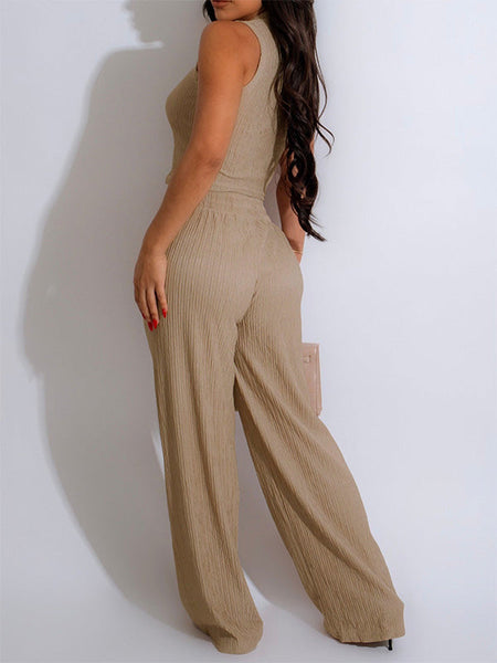 Solid Tank Top & Pants Set