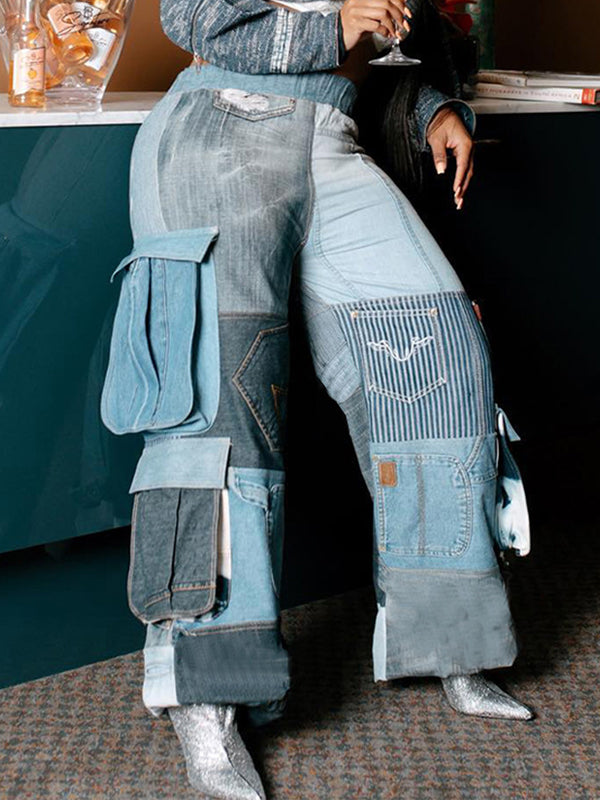 Printed Combo Cargo Pants