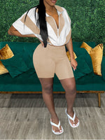 Two-Tone Zip Top & Shorts Set