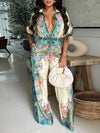 Printed V-Neck Jumpsuit