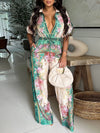 Printed V-Neck Jumpsuit