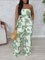 Printed Strapless Jumpsuit