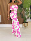 Printed Strapless Jumpsuit