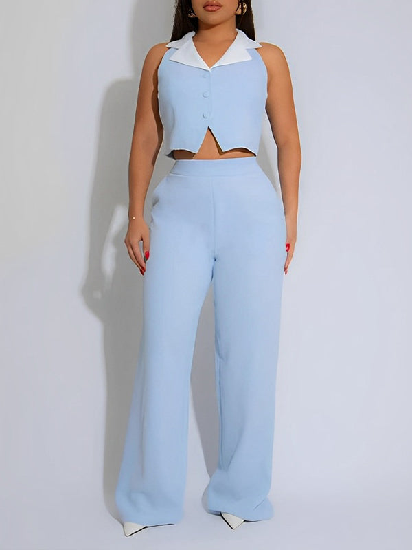 Two-Tone Vest & Pants Set
