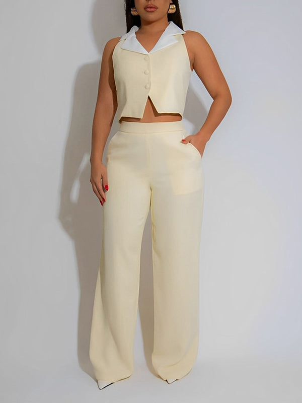 Two-Tone Vest & Pants Set