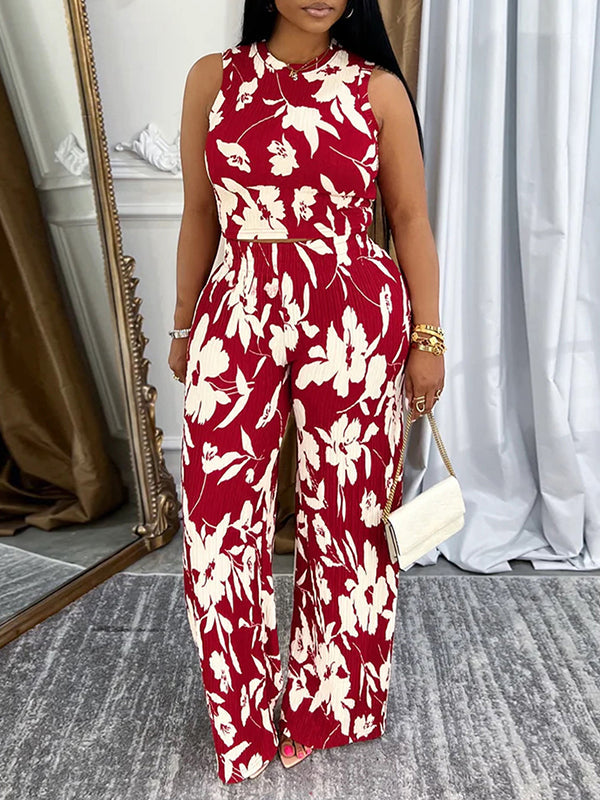 Printed Tank Top & Pants Set