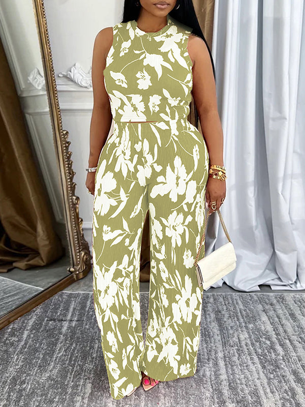 Printed Tank Top & Pants Set