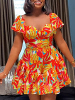 Printed Ruffle Romper