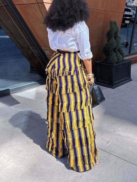 Fringe Stripe Pants