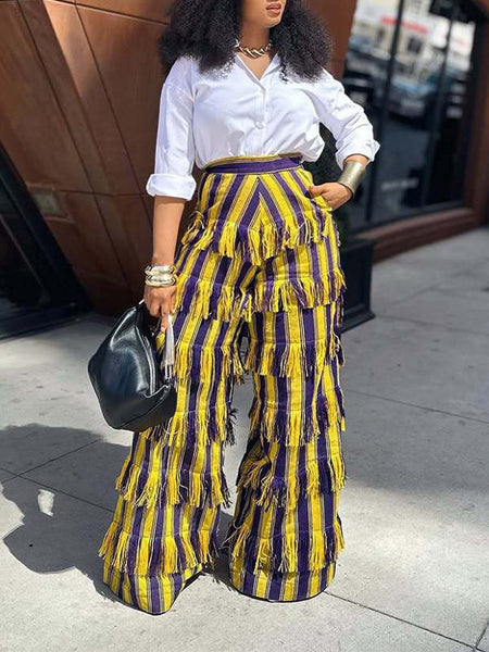 Fringe Stripe Pants