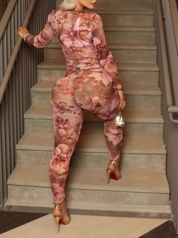 Floral Skinny Pants Set