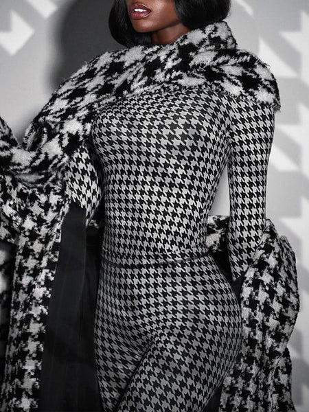 Houndstooth Top & Pants Set