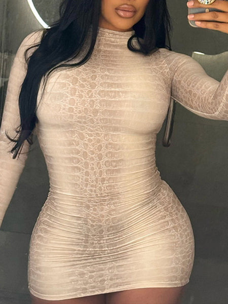 Snake-Print Mini Dress