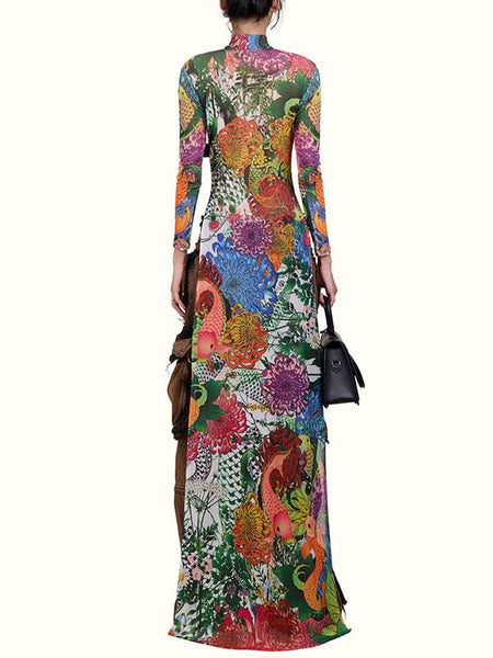 Printed Slit Tunic Top