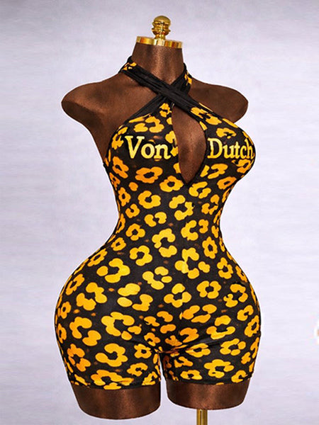 Printed Halter Romper