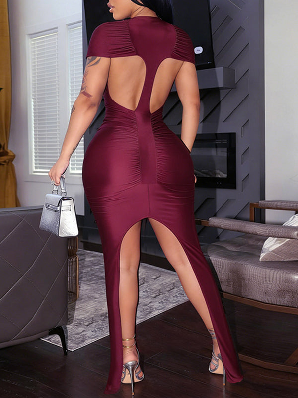 Draped Cutout Bodycon Dress