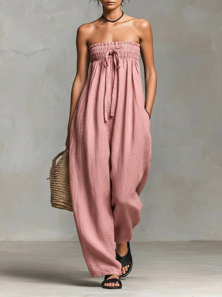 Strapless Wide-Leg Jumpsuit