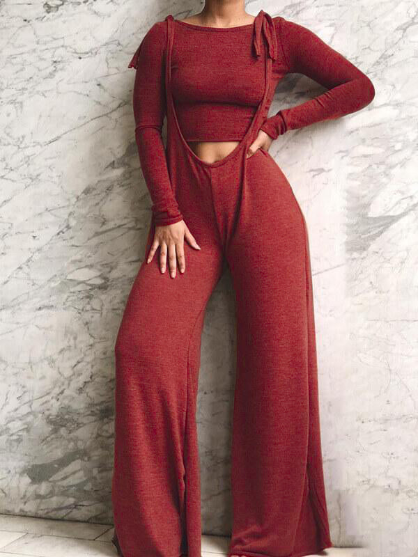 Gorgeousladie Cropped Top & Overalls Set