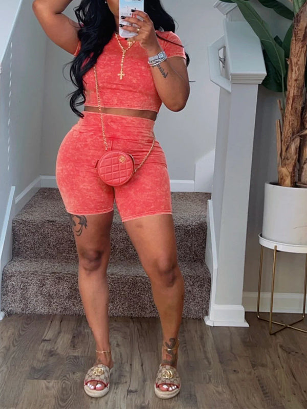 Gorgeousladie Printed Tee & Biker Shorts Set