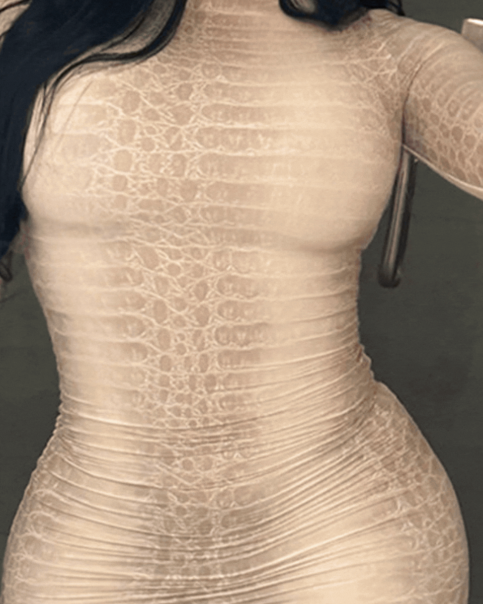Snake-Print Mini Dress