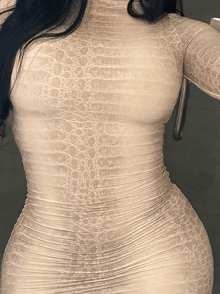 Snake-Print Mini Dress