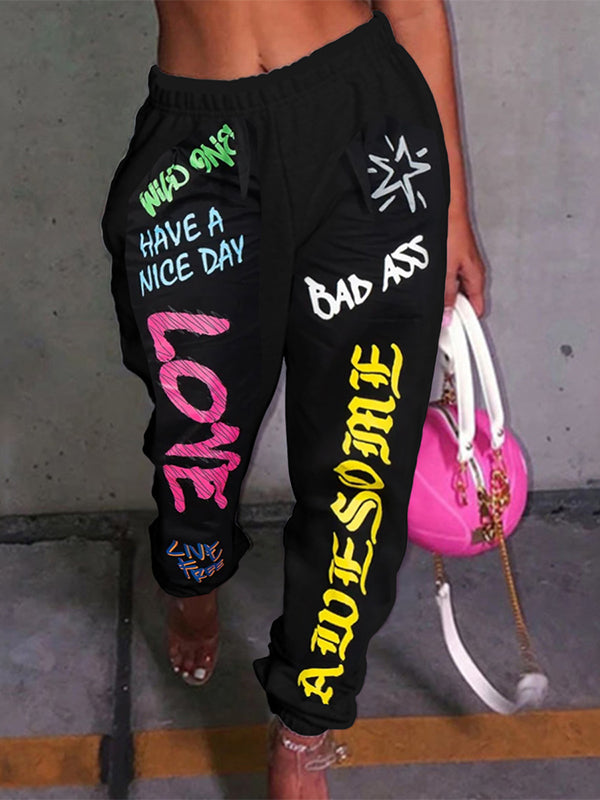 Plus-Size Printed Pants