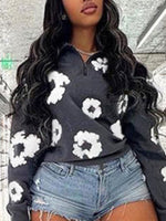 Printed Zip-Front Sweatshirt