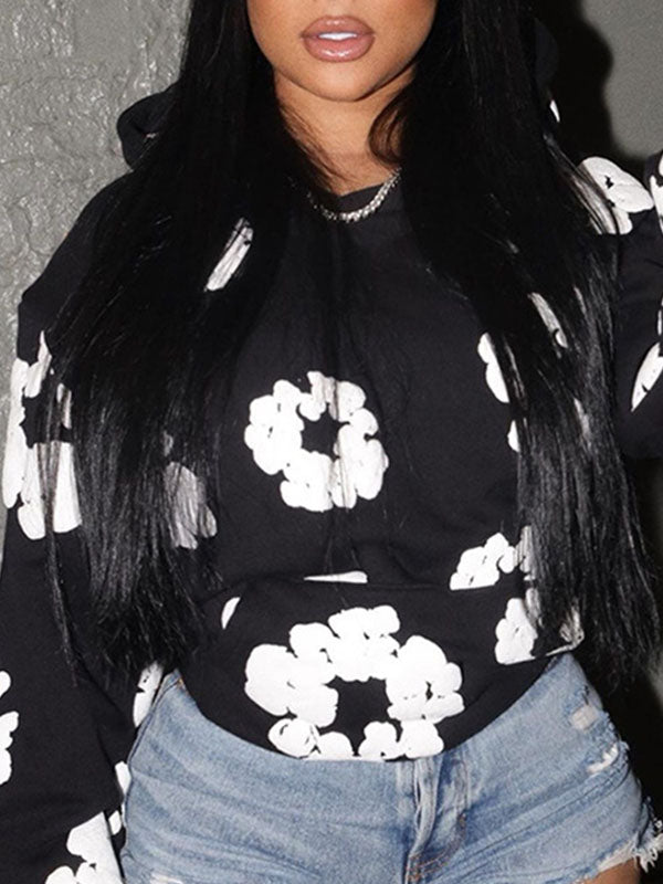 Printed Zip-Front Sweatshirt